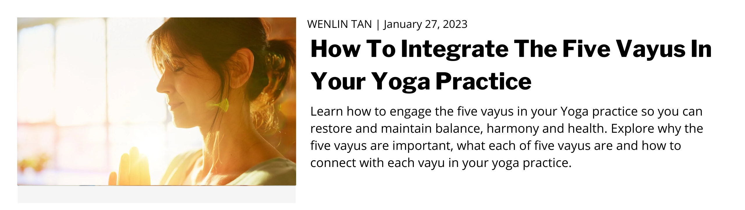 Five Vayus of Yoga